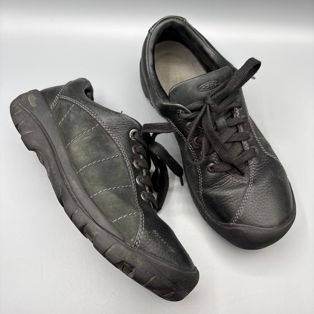 Keen Presidio Shoes Womens Size 9 Black Leather Comfort Oxford Sneakers Gorpcore
